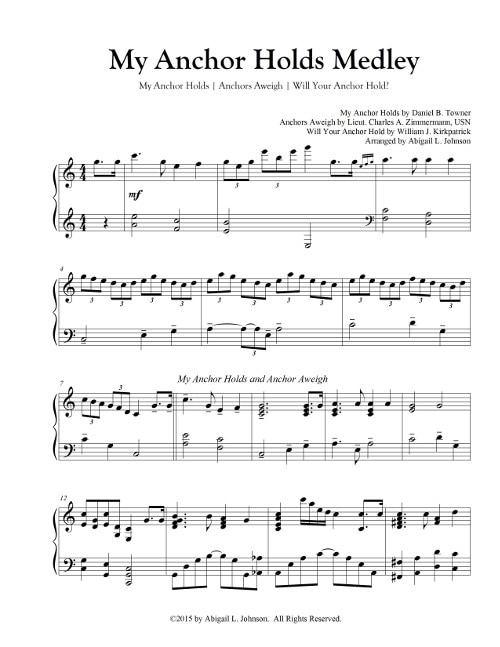 My Anchor Holds Medley by Abigail Johnson on Sheet Music Plus