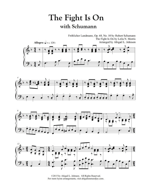 The Fight Is On with Schumann Sheet Music