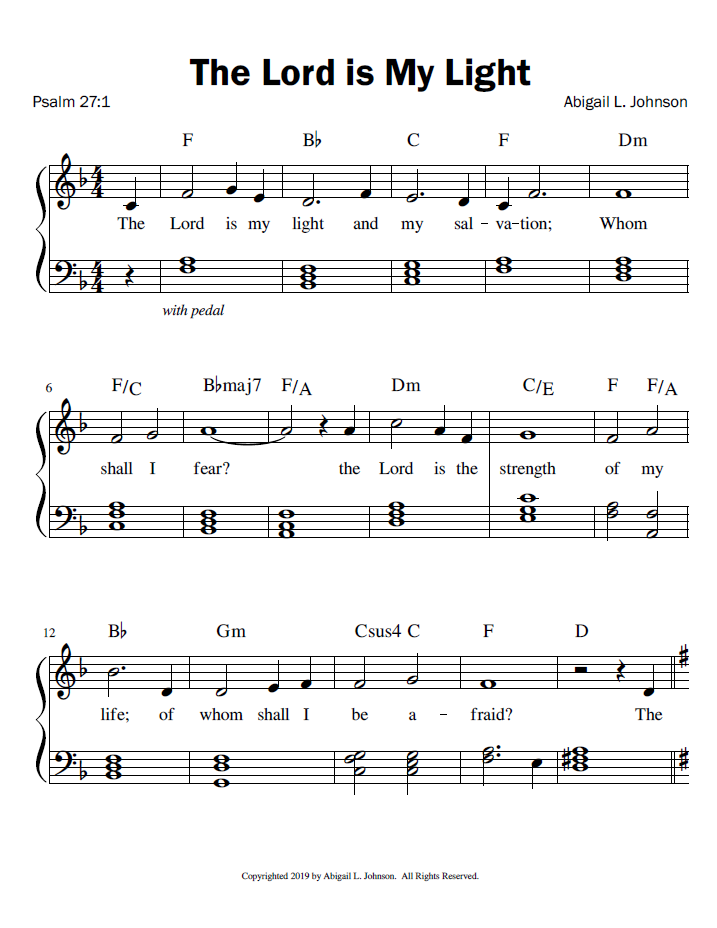 The Lord is My Light Sheet Music